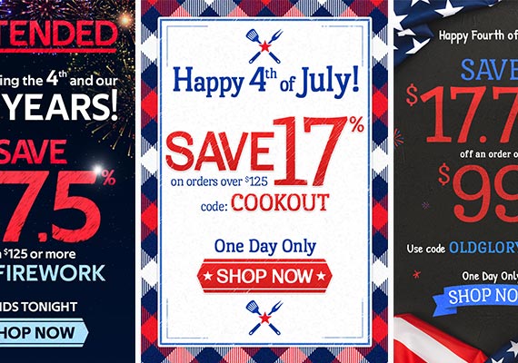 These are a collection of sale emails sent to market our themed promotions.