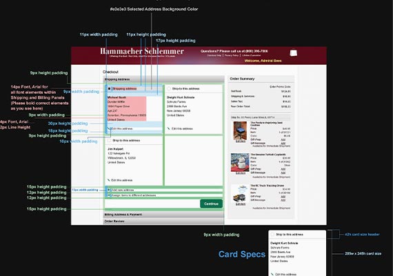 Following lessons learned from Motorola, I created pixel perfect style guides to dictate padding, margin, font-size, etc. for our IT team to build. Content had to be organized into clean and easy to read instructions to maintain integrity of design.